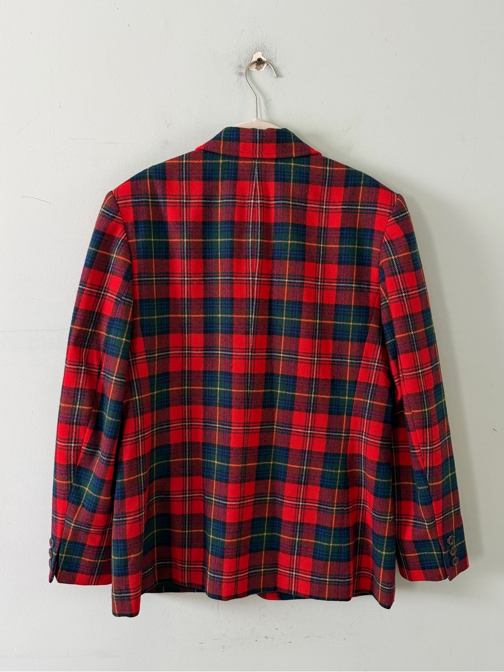 Vintage Pendleton Tartan Plaid 100% Wool Red Blazer USA Made - Picture 2 of 5